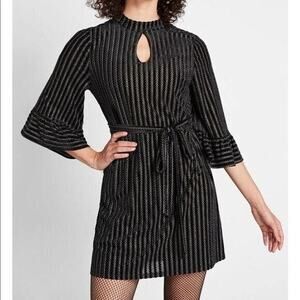 ModCloth Black Mock Neck Dress Medium NWT
